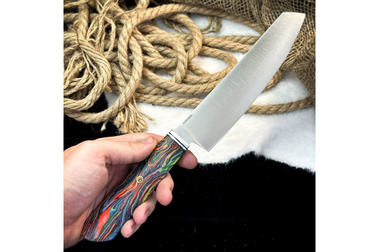 Кухонный нож Шеф конвекс (AUS10CO, микарта)