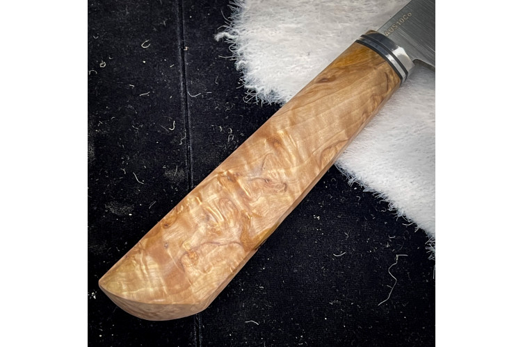 Нож Кири (Aus10Co, Линза, стаб. карельская береза)