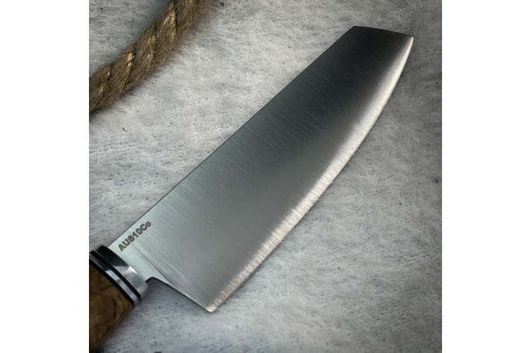 Нож Кири (Aus10Co, Линза, стаб. карельская береза)