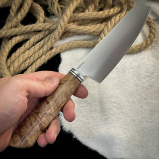 Нож Кири (Aus10Co, Линза, стаб. карельская береза)