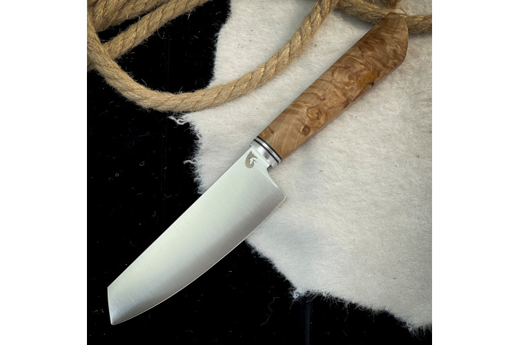 Нож Кири (Aus10Co, Линза, стаб. карельская береза)
