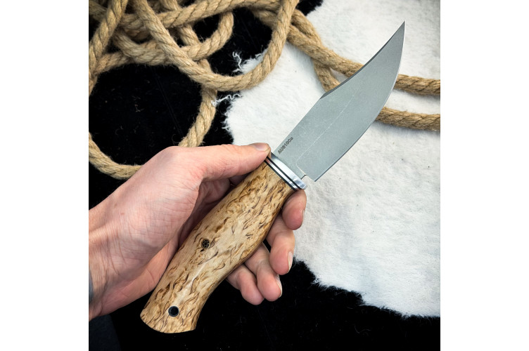 Нож Аркуда (AUS10Cobalt, стаб. карельская береза)