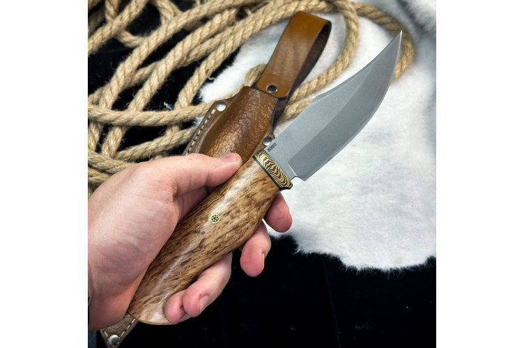 Нож Аркуда Люкс (S390, стабилизированная карельская береза)
