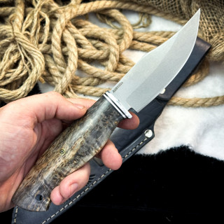 Нож Аркуда Люкс (AUS10Cobalt, стаб. карел. береза)