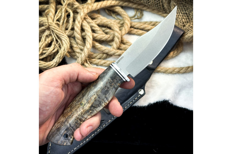 Нож Аркуда Люкс (AUS10Cobalt, стаб. карел. береза)