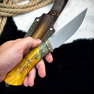 Нож Чардым Люкс (M390, Стабилизированный кап клена)