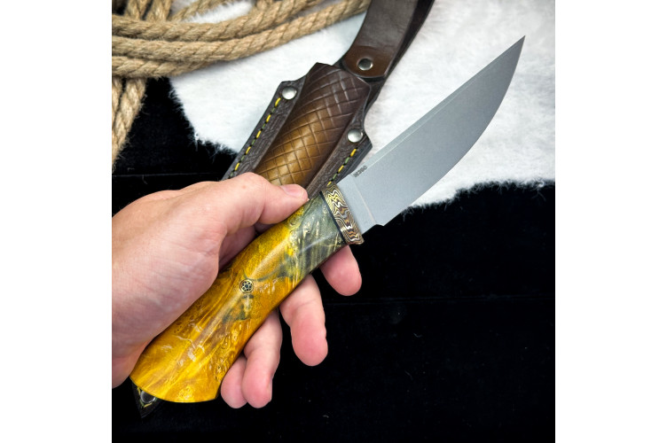 Нож Чардым Люкс (M390, Стабилизированный кап клена)