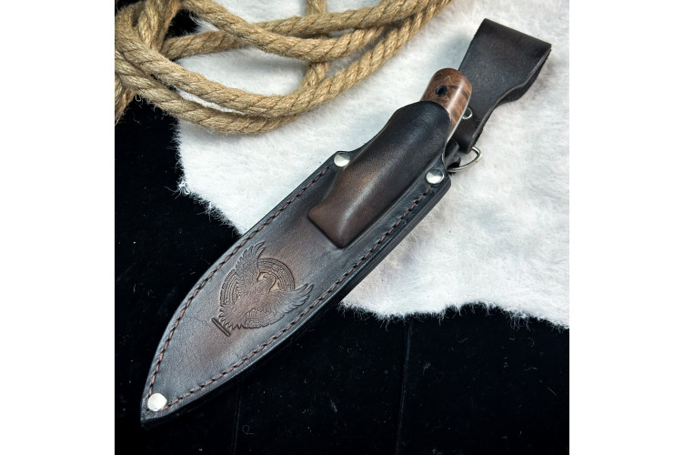 Нож Куркуль Люкс (AUS10Cobalt, стаб. клён)