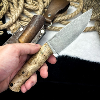Нож Курум Люкс (110Х18М-ШД, стаб. карельская береза)