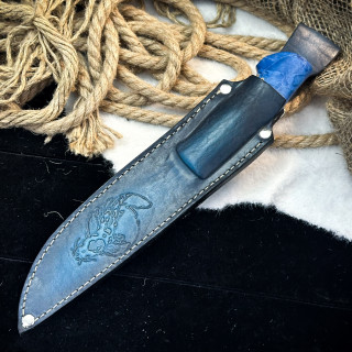 Нож Вель Люкс (AUS10cobalt, стаб. клён)