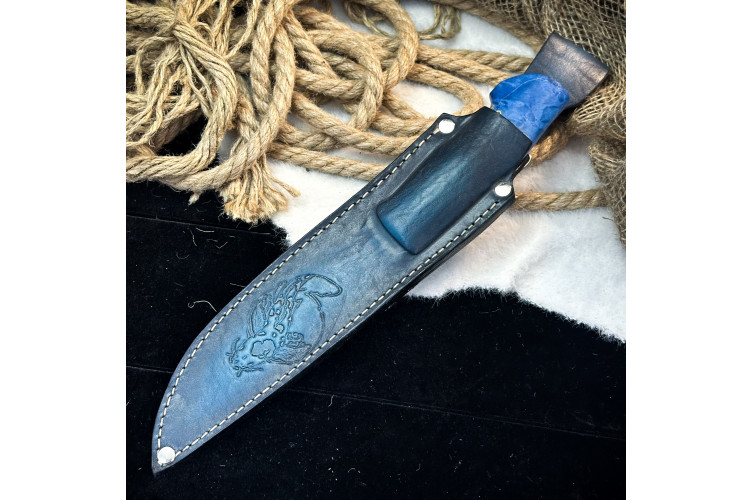 Нож Вель Люкс (AUS10cobalt, стаб. клён)