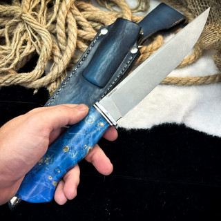 Нож Вель Люкс (AUS10cobalt, стаб. клён)