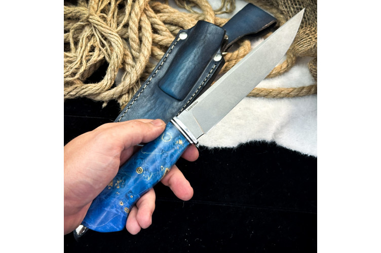 Нож Вель Люкс (AUS10cobalt, стаб. клён)