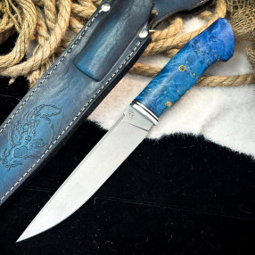 Нож Вель Люкс (AUS10cobalt, стаб. клён)