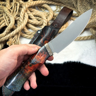 Нож Вежда Люкс (M398, стаб. кап клена, мокуме-гане)