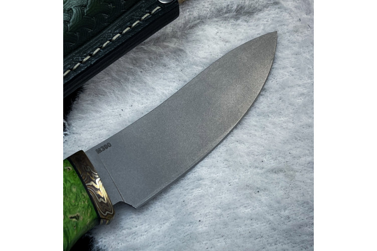 Нож Вежда Люкс (M390, стаб. кап клена, мокуме-гане)