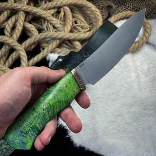 Нож Вежда Люкс (M390, стаб. кап клена, мокуме-гане)