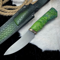 Нож Вежда Люкс (M390, стаб. кап клена, мокуме-гане)
