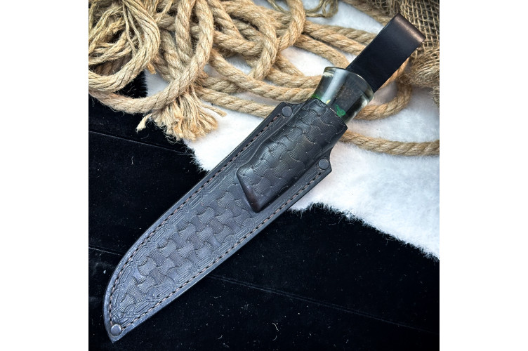 Нож Вежда Люкс (M398, авторский полимер, больстер мокуме-гане)