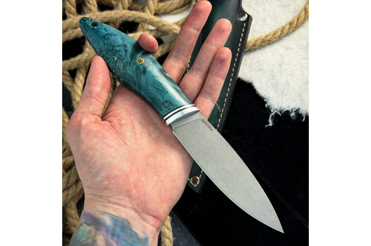 Нож Ять (AUS10Cobalt, стаб. кап клена)