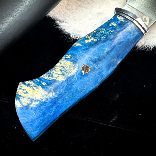 Нож Ять Линза (AUS10Cobalt, стаб. кап клена)