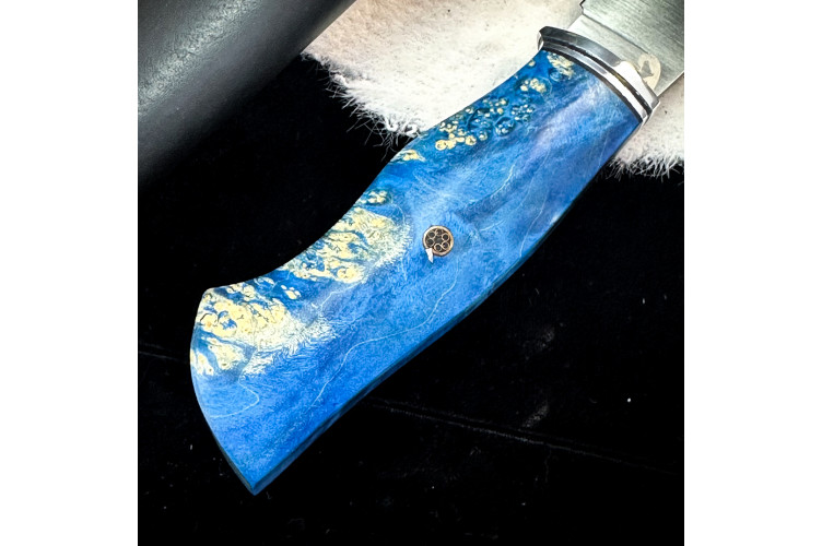 Нож Ять Линза (AUS10Cobalt, стаб. кап клена)