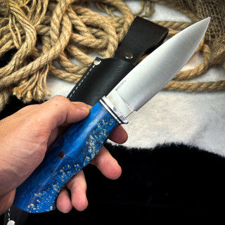 Нож Ять Линза (AUS10Cobalt, стаб. кап клена)