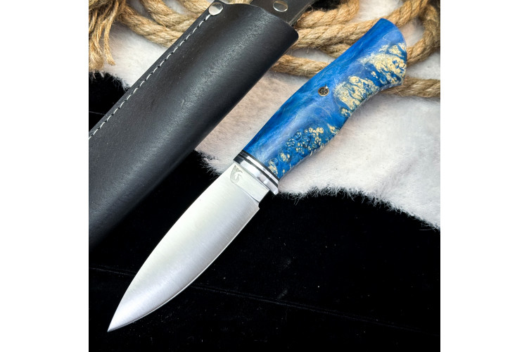 Нож Ять Линза (AUS10Cobalt, стаб. кап клена)