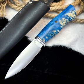 Нож Ять Линза (AUS10Cobalt, стаб. кап клена)
