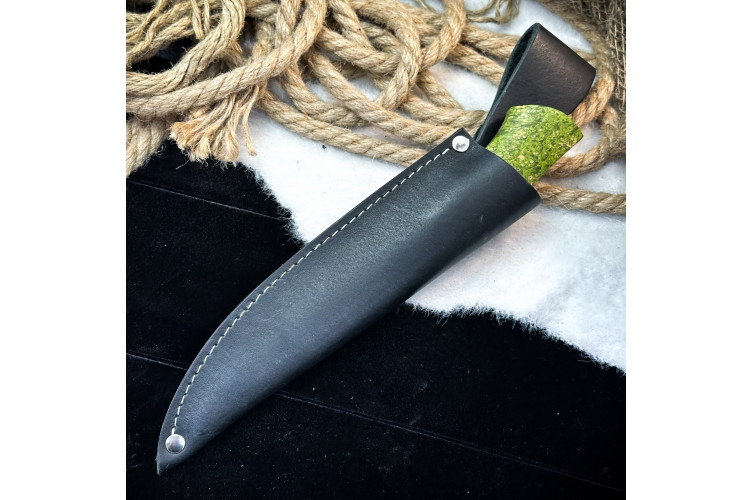 Нож Ять Линза (AUS10Cobalt, стаб. кап клена)