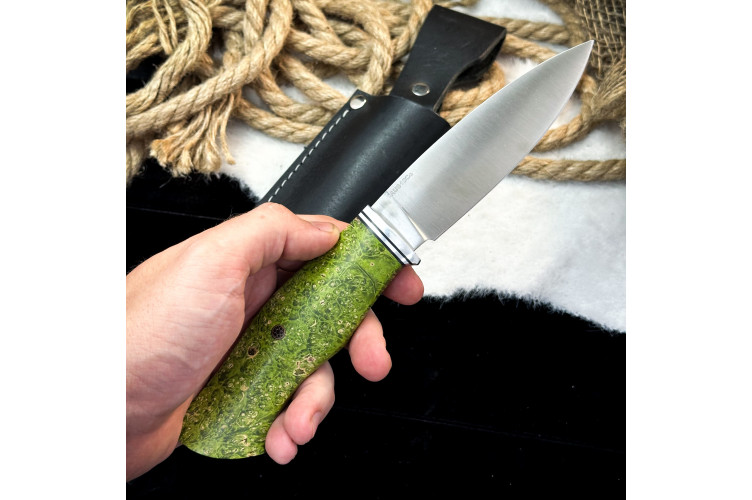 Нож Ять Линза (AUS10Cobalt, стаб. кап клена)