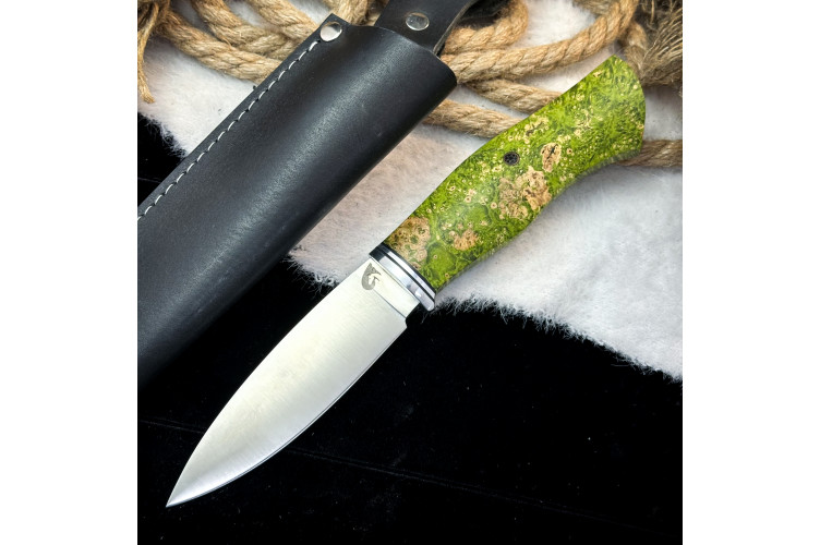 Нож Ять Линза (AUS10Cobalt, стаб. кап клена)