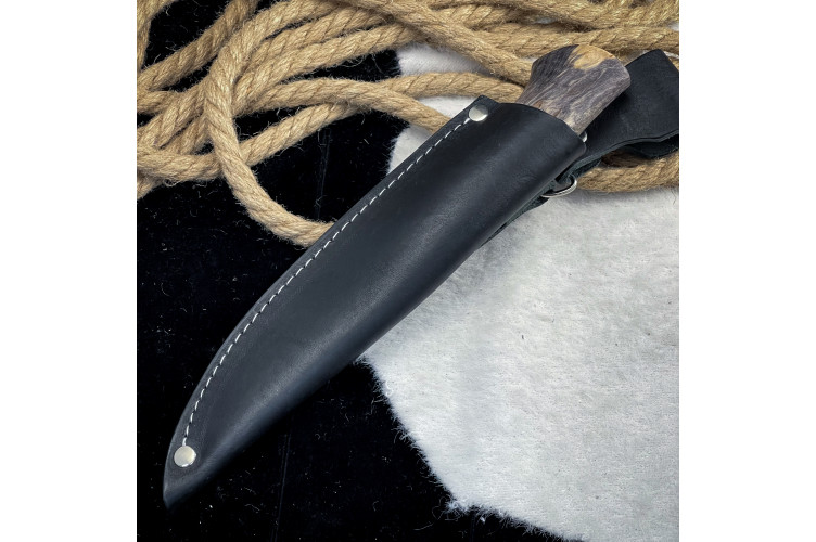 Нож Защитник (110Х18М-шд, стаб. карельская береза)